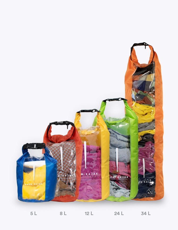 Dry bag – 5, 8 12, 24 & 34 liter.
